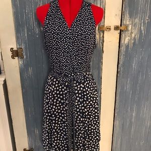 Blue and white wrap dress size medium